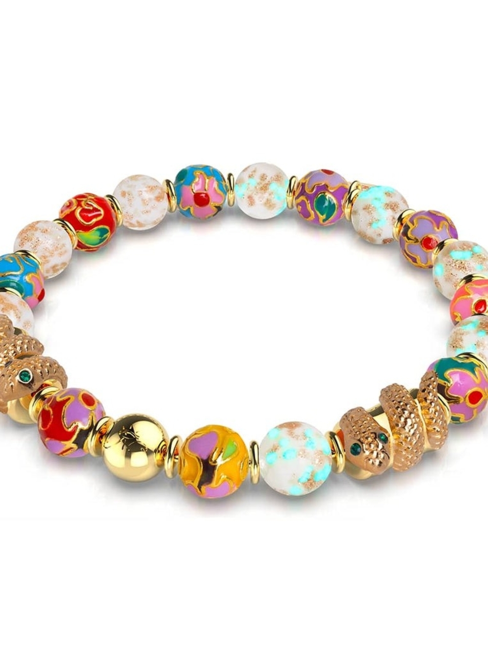 🆕️ NOGU Cloud Dragon Enamel Lotus White Firefly Glass Serpent Bracelet